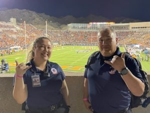 EMTs at the UTEP Sun Bowl standing by at a college football game.